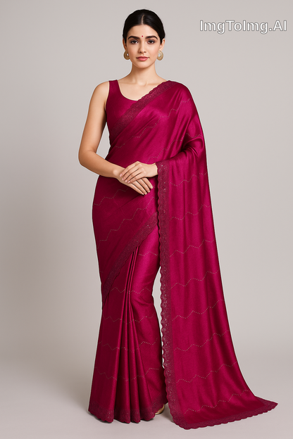 Designer Jimmy Choo Saree with Cut work border