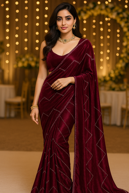 Designer Jimmy Choo Saree with Cut work border